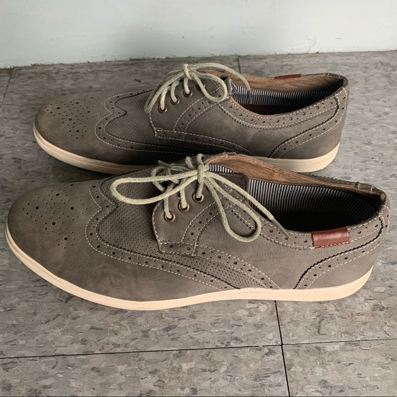 Steve Madden Mens RANNEY Gray Lace Up Wingtip Oxford Sneaker Shoes Size 13 - Picture 3 of 13